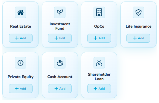 Trust setup screen with beneficiary selection